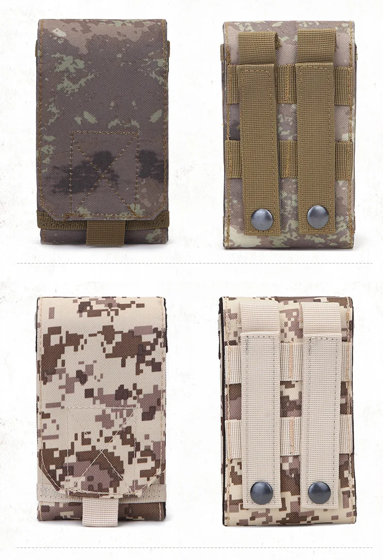 Sac extérieur CamSolomon DulArmy avec support pour téléphone, étui de ceinture de taille de sport, sacs de camouflage de chasse de sport EDC, sac à dos en nylon étanche