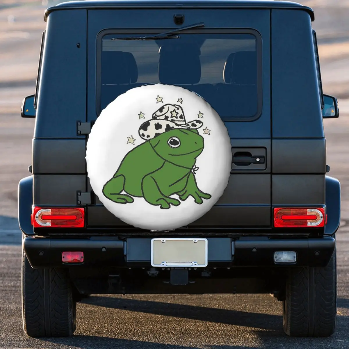 Custom Frog With A Cowboy Hat Spare Tire Cover for Jeep SUV RV 4WD Trailer 4x4 Wheel Protector Covers 14