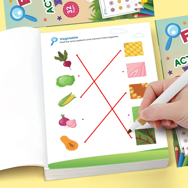 Circle/Connect To Find The Same Pattern Training Brochure, Observation and Concentration Early Education Enlightenment Activity