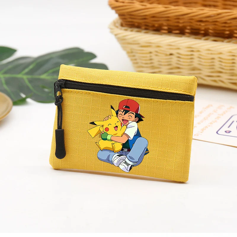 Anime Pokemons Coin Purse Cute Square Wallet Key Cards Holder Men Women Bag Accessories Portable Earphone Money Storage Pouch view 6