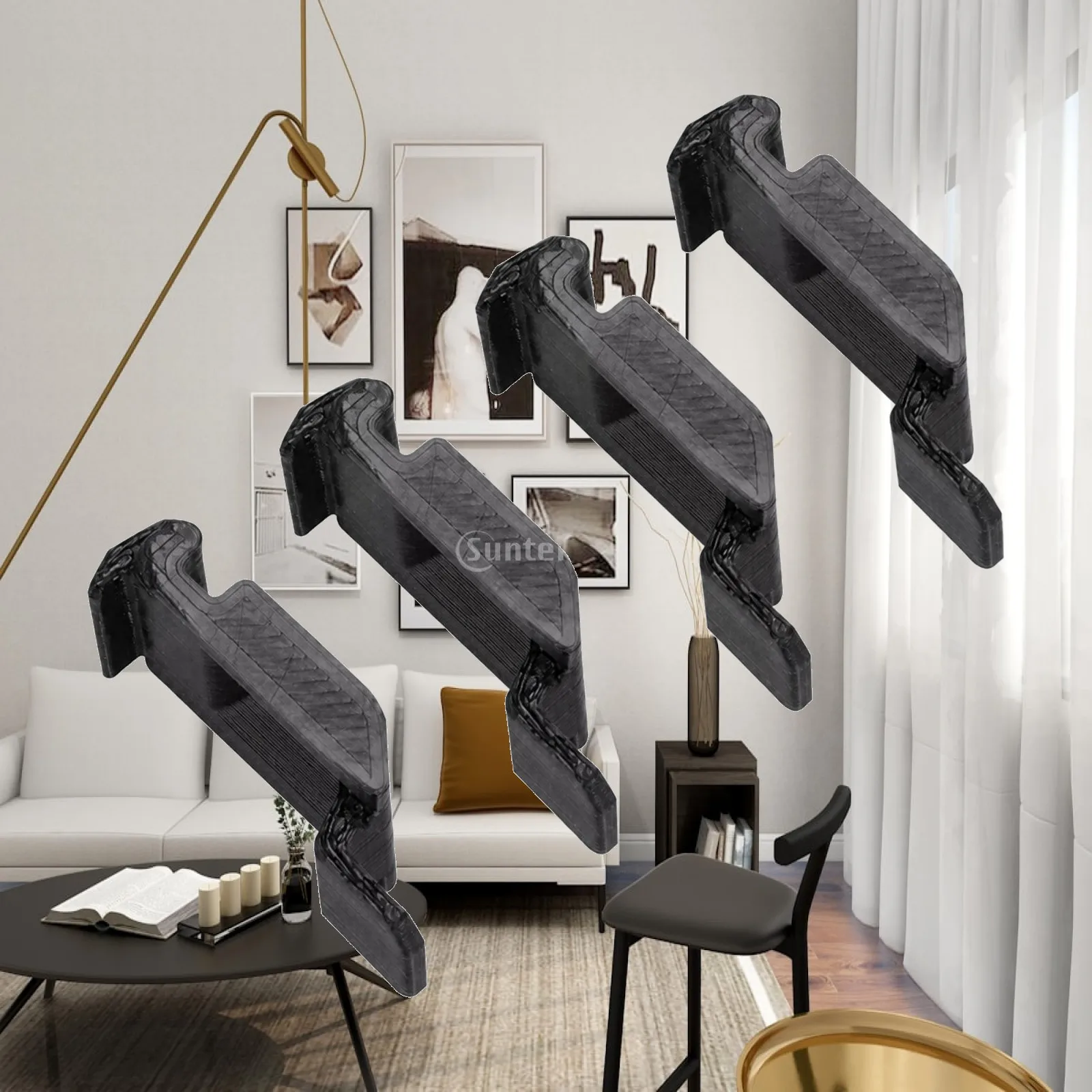4 Pieces Door Lock Striker Fix Easy Install Door Lock Striker Cushion Strike Plate Form-Fitting Hardware Long-Lasting