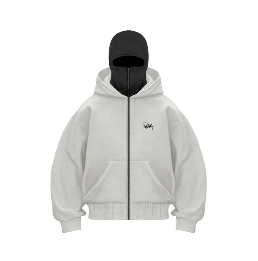 Men's Winter Balaclava Hoodie Face Mask Zipper Sports Jacket For Outdoor Activities Hiking Travel Running Sweatshirt Spring