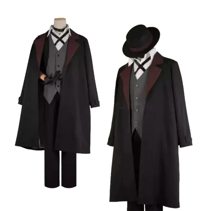 Disfraz de Anime Bungo Nakahara Chuuya, uniforme, forro de gran tamaño, abrigo, pantalones elásticos, traje para hombres y mujeres, traje de fiesta de Halloween