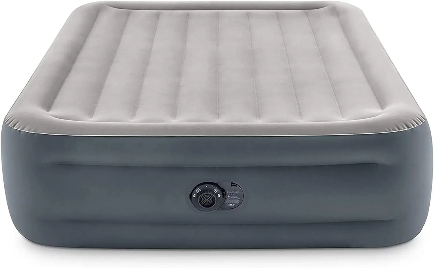 INTEX 64125ED Dura-Beam Plus Essential Rest Air Mattress: Fiber-Tech – Queen Size – Built-in Electric Pump – 18in Bed Height