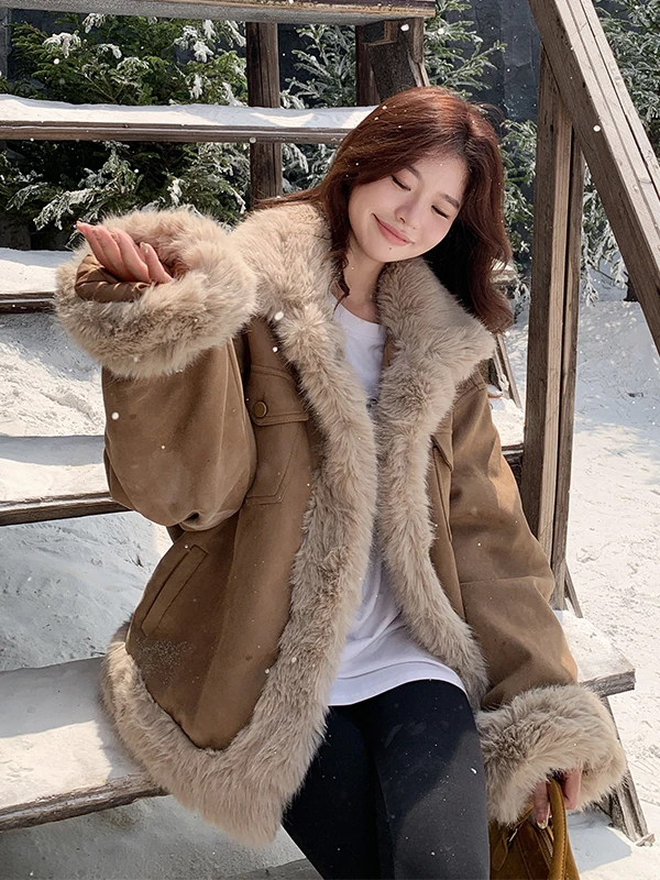 ラムファージャケット女性用オートスティーンドウォームインナーフェイスレザーとファー一体型秋冬新作小さいサイズ