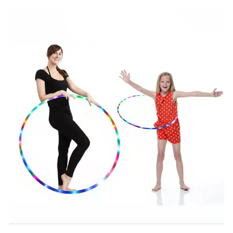 Professional Wholesale Multi Colors 60cm 70cm 80cm 90cm 95cm Flashing Hula Ring And Hoops With Led Light For Adults