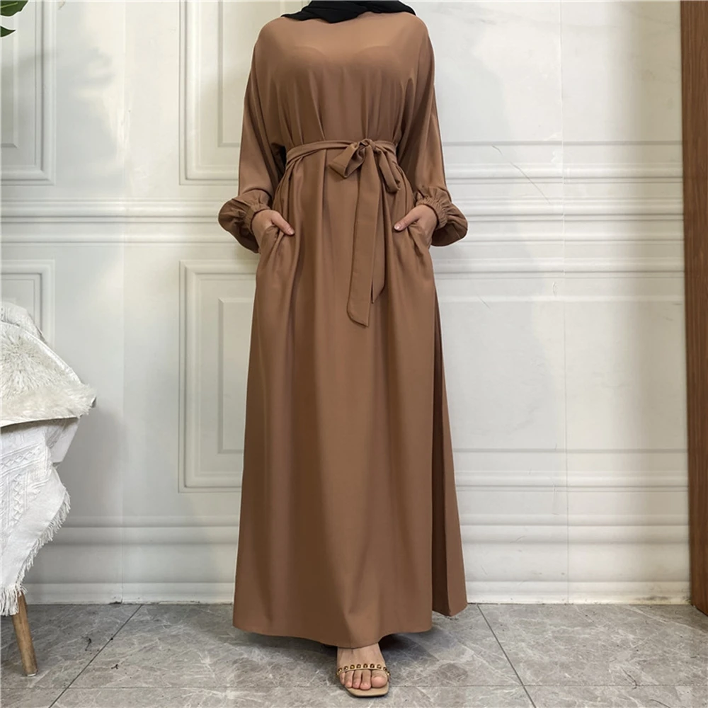 Moda musulmana Hijab Dubai Abaya abiti lunghi donna con telai Ramadan Eid Islam abbigliamento Abaya abiti africani per le donne