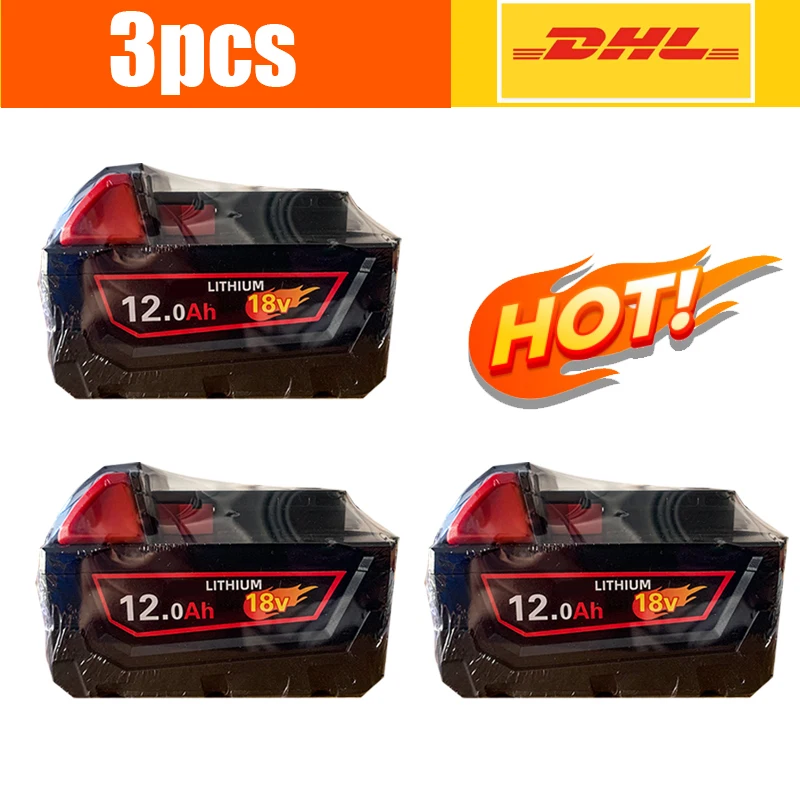 Pro baterii Milwaukee 18V M18-HB3 s vysokou energetickou kapacitou 12AH, pro originální nabíječku Milwaukee M12-18FC 48-11-1815 - náhled 6