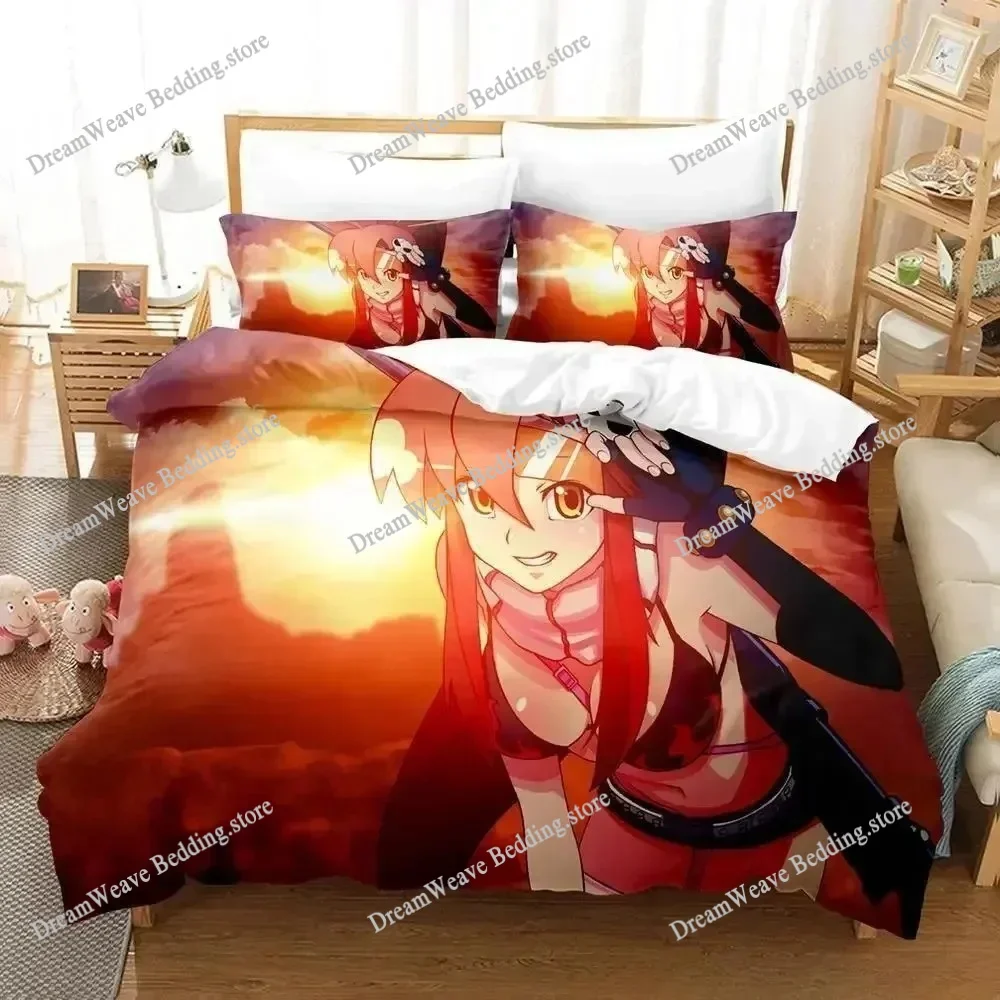

Home Textile Cartoons Tengen Toppa Gurren Lagann Cover Duvet Cover Pillow Case Boy Polyester Bedding Set King Queen Twin Size