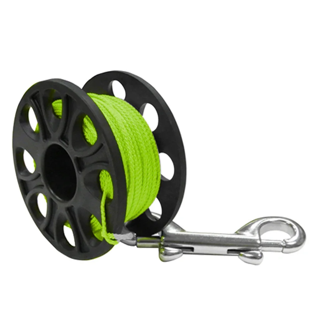 بكرة إصبع بكرة من سبائك الألومنيوم للغوص 30 مترًا - خطاف مزدوج الأطراف من الفولاذ المقاوم للصدأ معدات غوص الكهف SMB