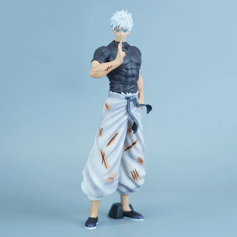 Personagem de anime gojo satoru decoração ornamento com três cabeças esculpidas gk figura de ação modelo brinquedo presente