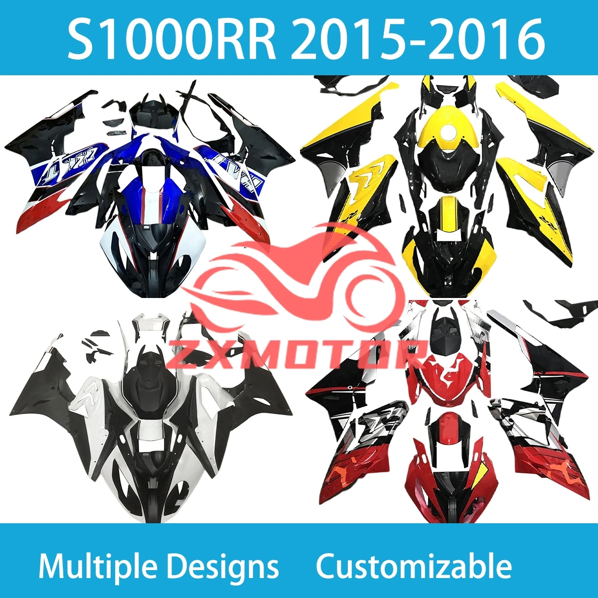 

Комплект обтекателей для мотоцикла BMW S1000RR 2015-2016, ABS, литые обтекатели, комплект кузовных деталей ZXMT