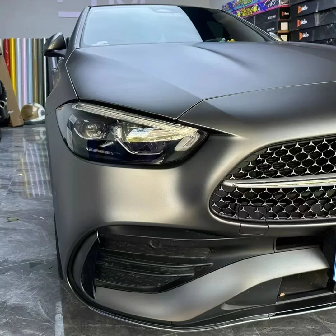 TRG Film High-quality full-vehicle color-change wrap: AMG Mountain Grey (Matte PET Vinyl Wrap – Original Car Paint Series) view 5