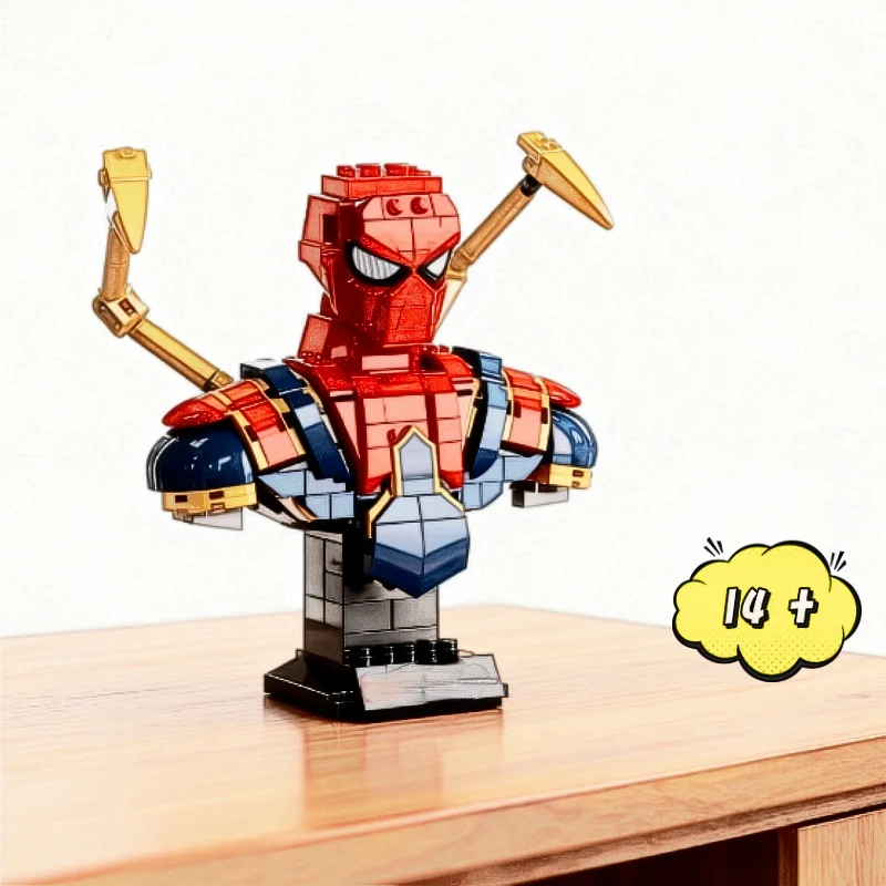 

In stock 2026 NEW Advanced 3D Model Kit 379Pcs Superhero Robot Spider Bust Building Blocks Set for Collection Compatible