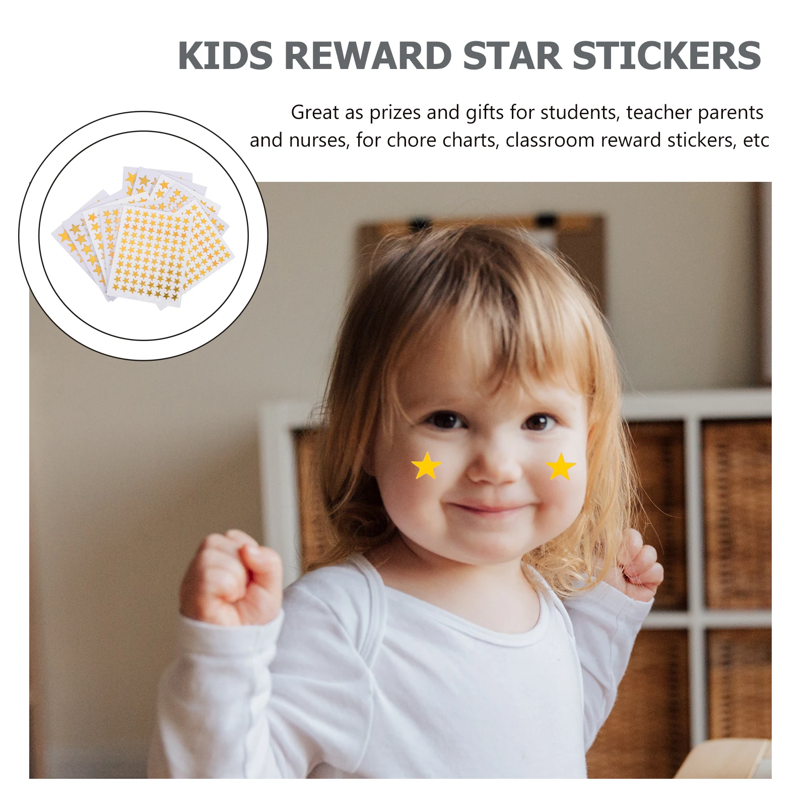 

50 Sheets Reward Stickers for Kids Small Star Design Self Adhesive Childrens Stars School Supplies Classroom Decor