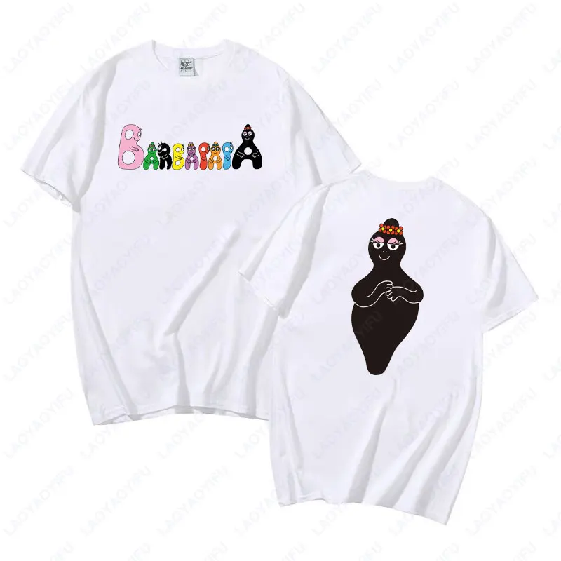 Barbapapa Famiglia Barbazoo Barbabo Barbidur Tees anni '90 Stile retrò Uomo Donna Cotone Streetwear Divertente Kawaii Cartoon Anime Tshirt