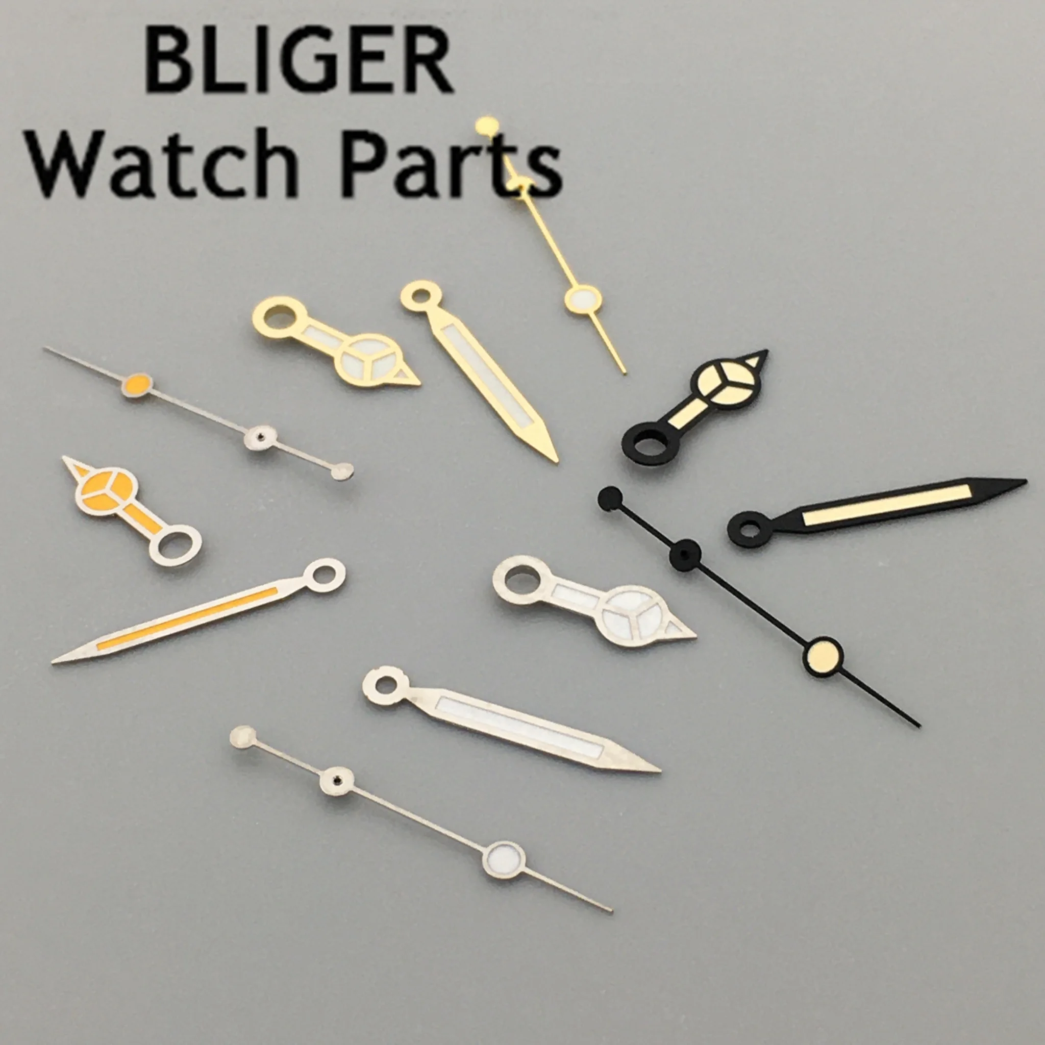 BLIGER silver gold black watch hands green luminous fit NH35 NH36 ETA 2824 2836 Miyota 8205 8215 821A Mingzhu 2813 3804 movement