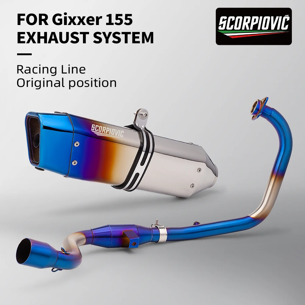 

Motorcycle Exhaust System Escape For GIXXER155 GSX150F SF155 gixxer155 Front Link Header Pipe Connect Tube 51mm