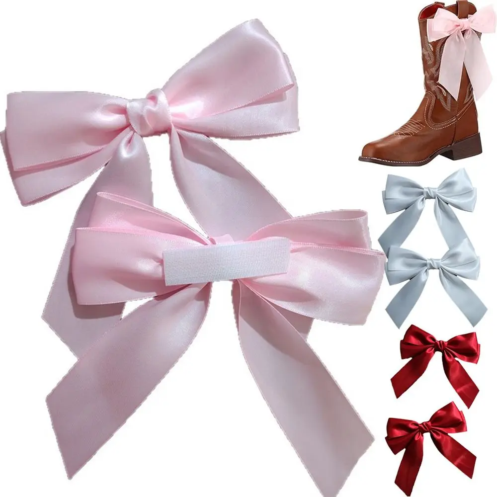 2PCS Satin Ribbon Bow Clips Bowknot Shape Reusable Bag Decoration Decorative Bow Accessories Clip Back Decor Hair Styling Bag