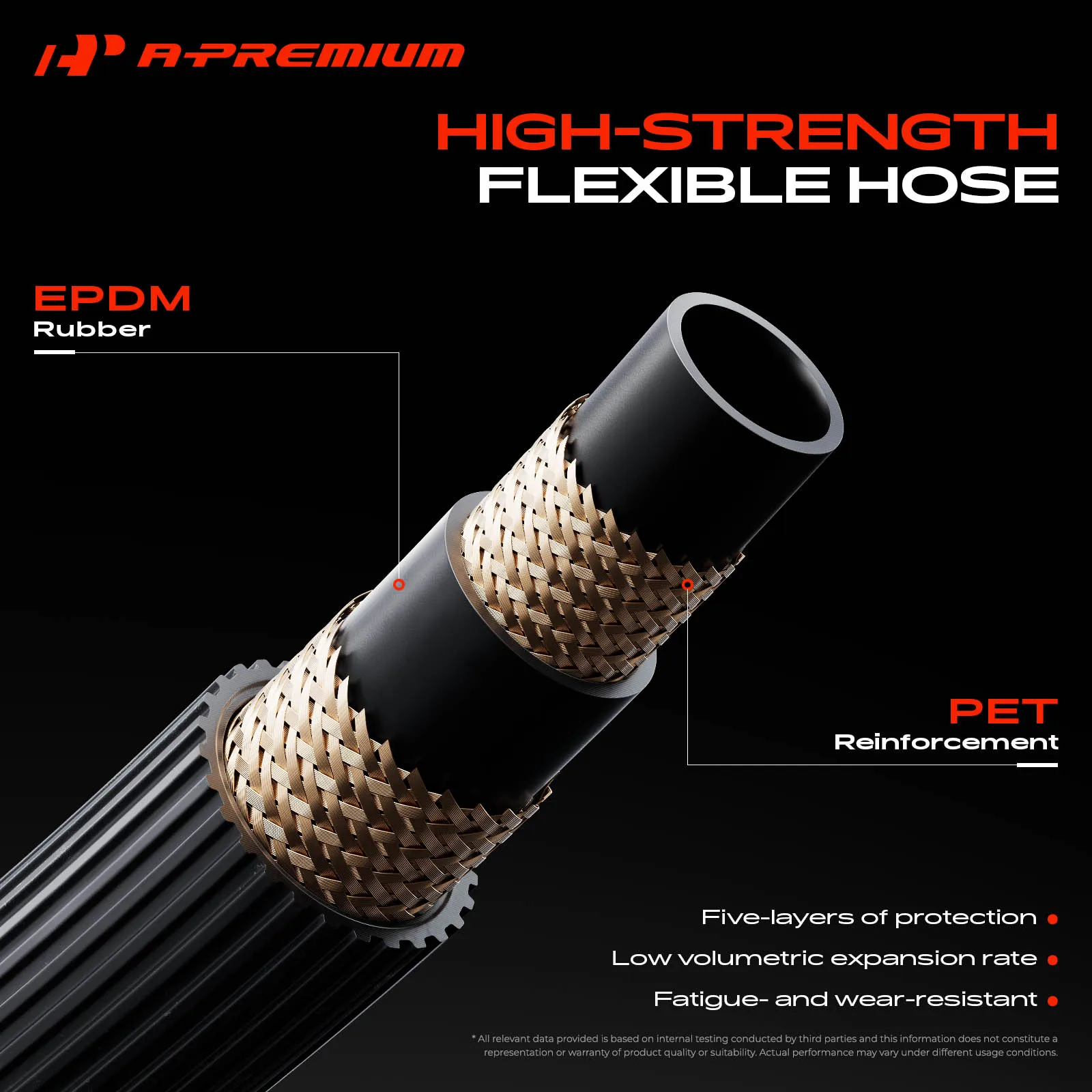 A-Premium Rear Driver or Passenger Side Brake Hydraulic Hose for Volvo XC90 2003-2014 S60 2003-2006 V70 2005