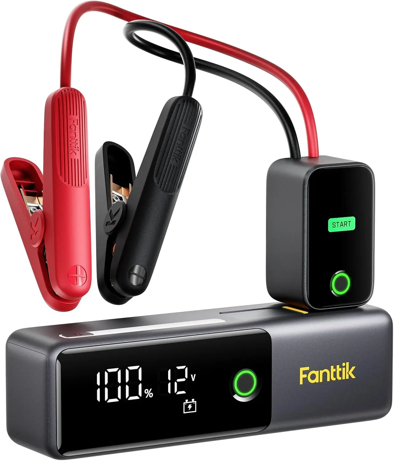 

1800A Portable Jump Starter with 12000mAh Power Bank, Safe for 7.0L Gas and 5.0L Diesel Engines