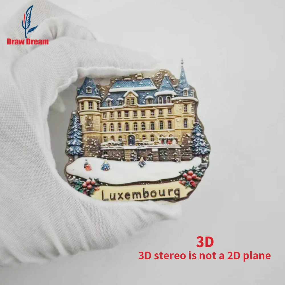 1Pc Luxembourg Refrigerator Magnet, World Travel Souvenir Collection, Suitable for Home and Office Decoration, Personalized Exclusive Travel Souvenir Magnetic Refrigerator Magnet, Home Decoration, Kitchen, Room, Office, Cabinet Crafts Gift, Holiday Souvenir, Exquisite Small Gift