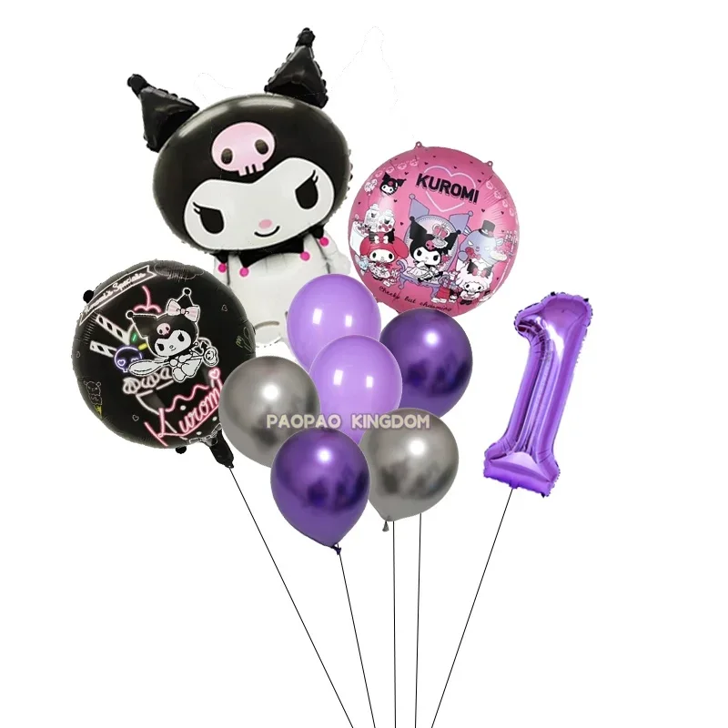Cartoon Kuromi My Melody Themen-Folienballons Set Latexballons Kindergeburtstagsparty Dekoration Zahlenballon Globos – Detail 34