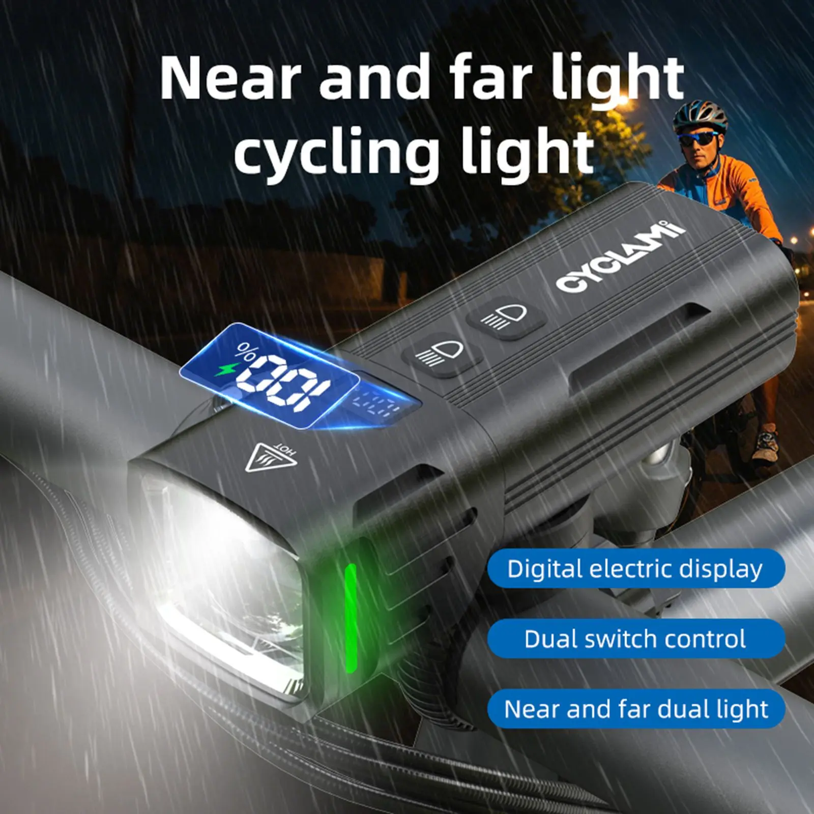 AliExpress CYCLAMI B17 Bicycle LED Front Lights TYPE-C Rechargeable Bike Lamps Mountain Road Flashlight with Battery Power Supply LED Light