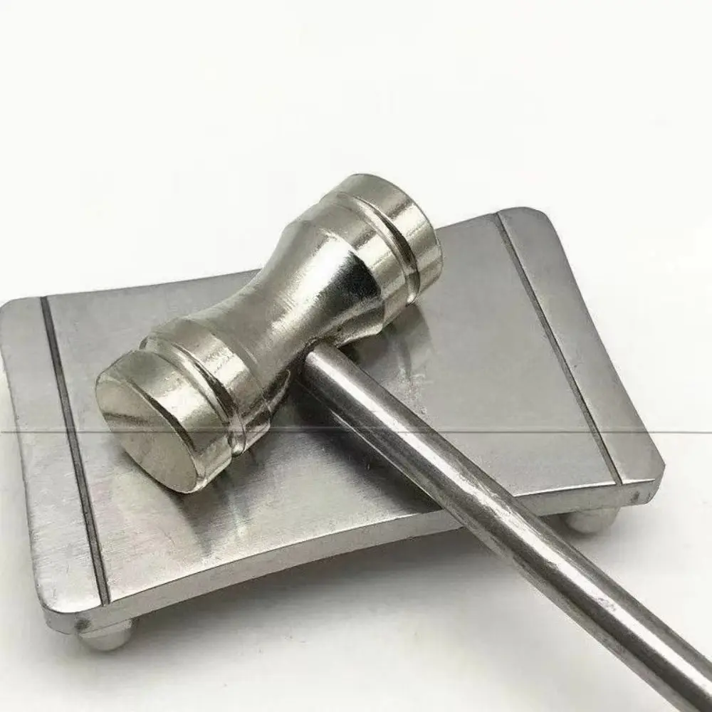 2Pcs/Set Anti-Skid Watch Repair Tool Set Durable Precision Tool Watch Band Tool Steel Plate Stable Base Steel Jewelry Hammer