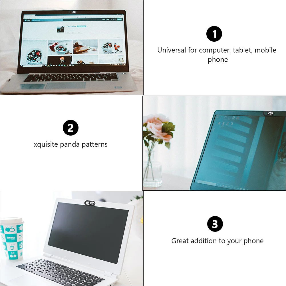 

6Pcs Webcam Cover Slide Ultra Thin Privacy Protection for Laptop Tablet Pc Panda Pattern Anti Peeping