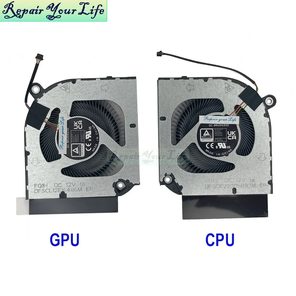 CPU GPU Cooling Fan For Acer Predator Helios Neo 16 PH16-72 71 PHN16-71 PHN16-72 N23C12 Gaming Notebook Cooler Fans DC 12V 1A