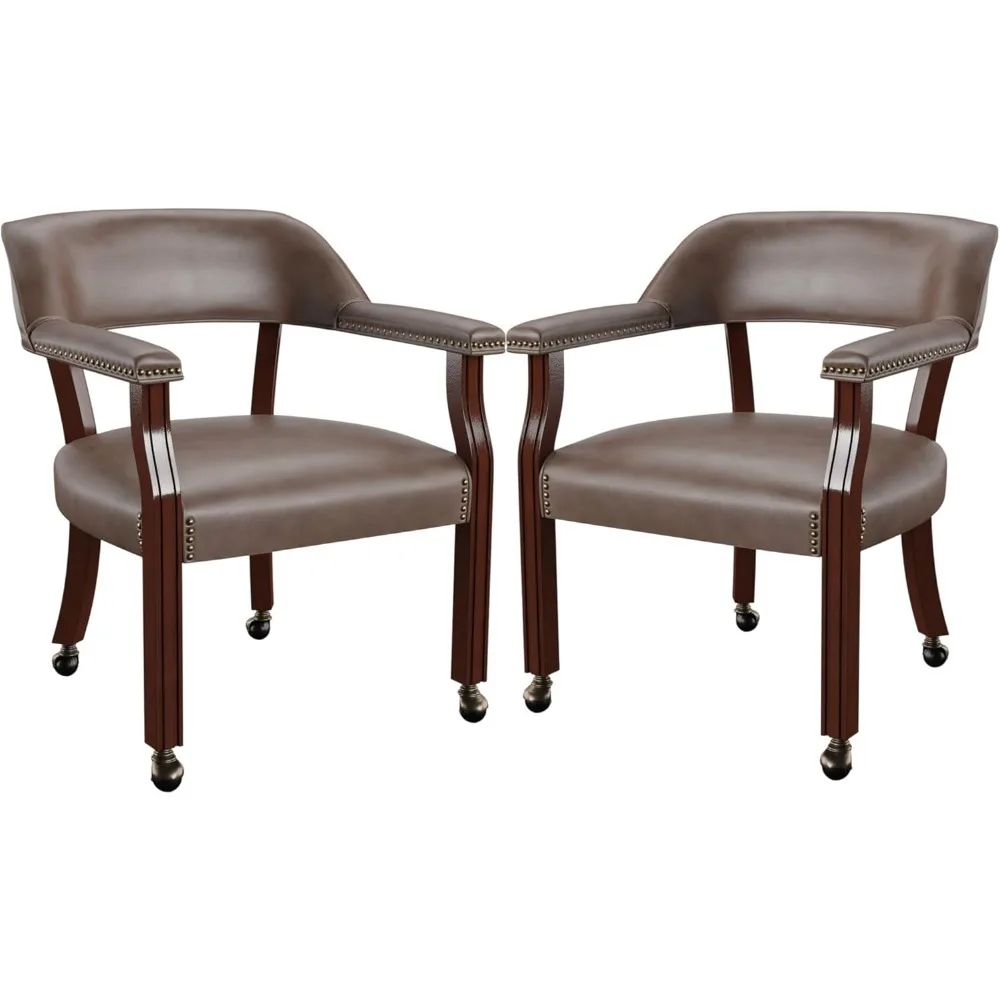 

Мебельное турнирное кресло с подставками, обеденный стул с роликами, обивка с отделкой гвоздями, для гостиной