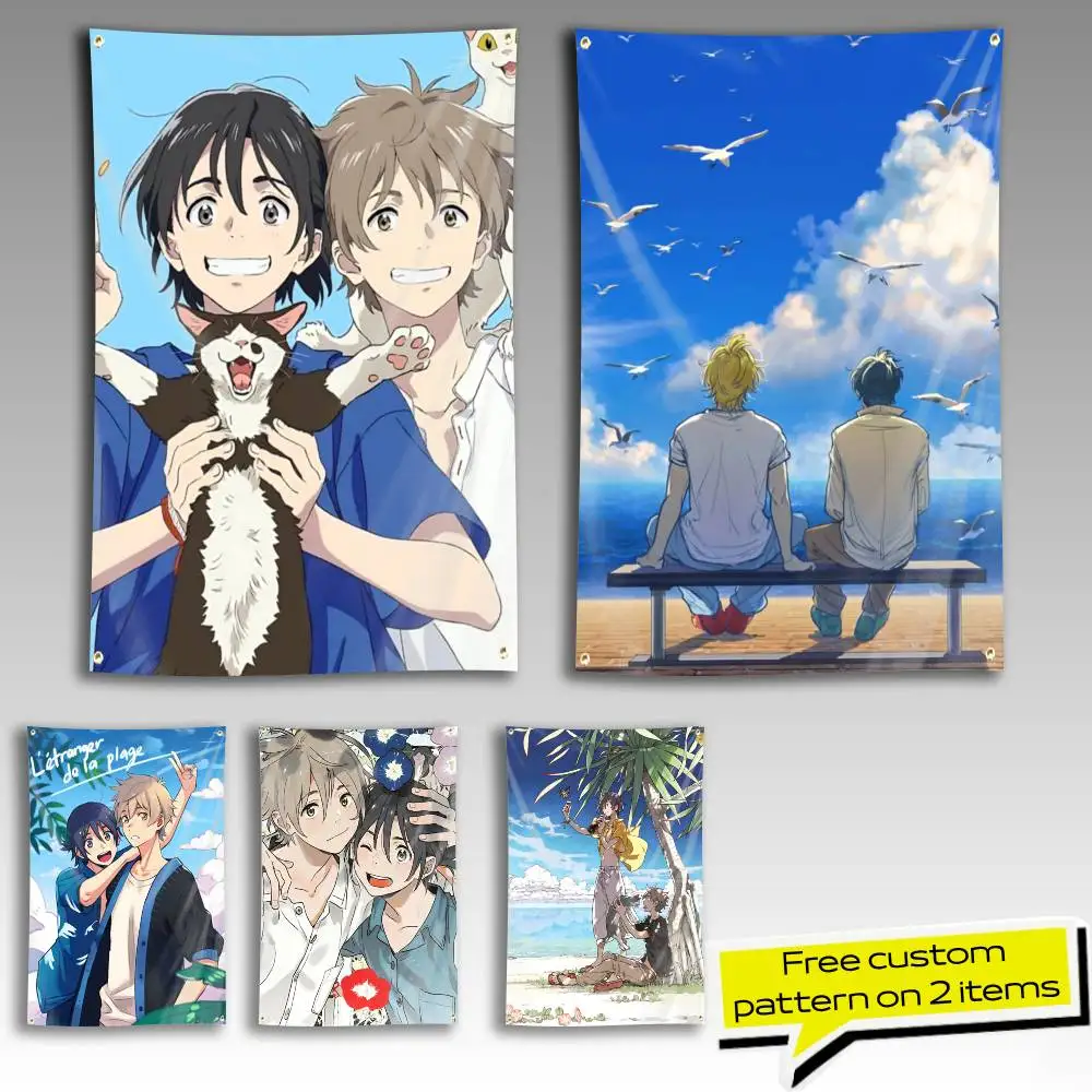 BL Anime The Stranger by the Shore Flag Tapestry Banner for Bedroom Living Room Outdoor Camping Custom Supported