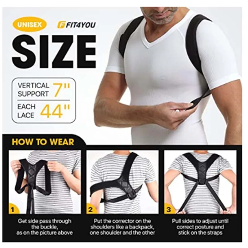 Posture Corrector Adjustable Back Posture Correction Belt Hunchback Prevention Correction of Sitting Breathable Body Shaping