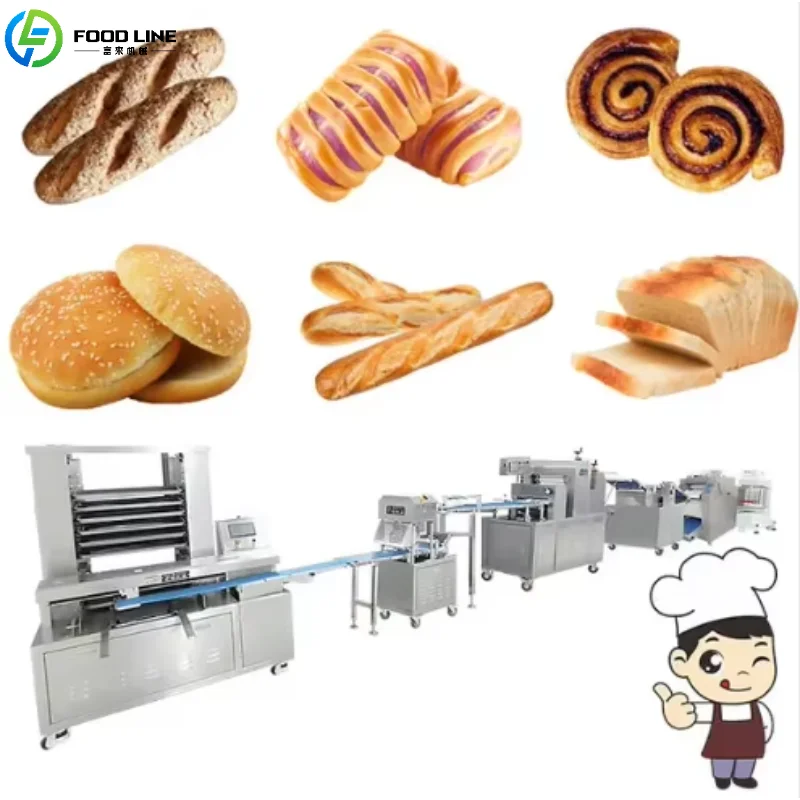 Customized Heavy Duty Bread Production Line SUS 304 Stainless Steel Bread Making Machine High Efficiency