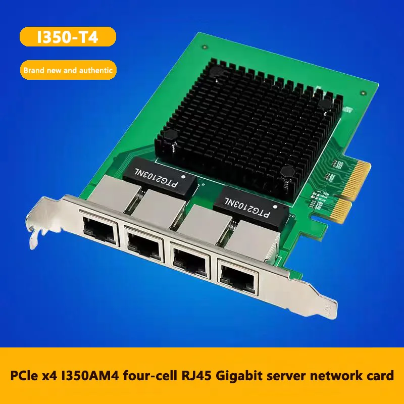 

PClex4 I350-T4 Quad-1G RJ45 Quad Port Gigabit Industrial Camera Vision NIC Card