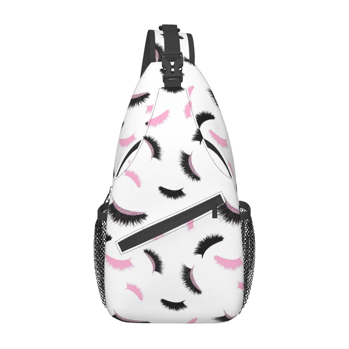 

Eyelash Lashes Pattern Sling Bag Chest Crossbody Shoulder Sling Backpack Hiking Travel Daypacks Beautiful Eyes Fashion Bag