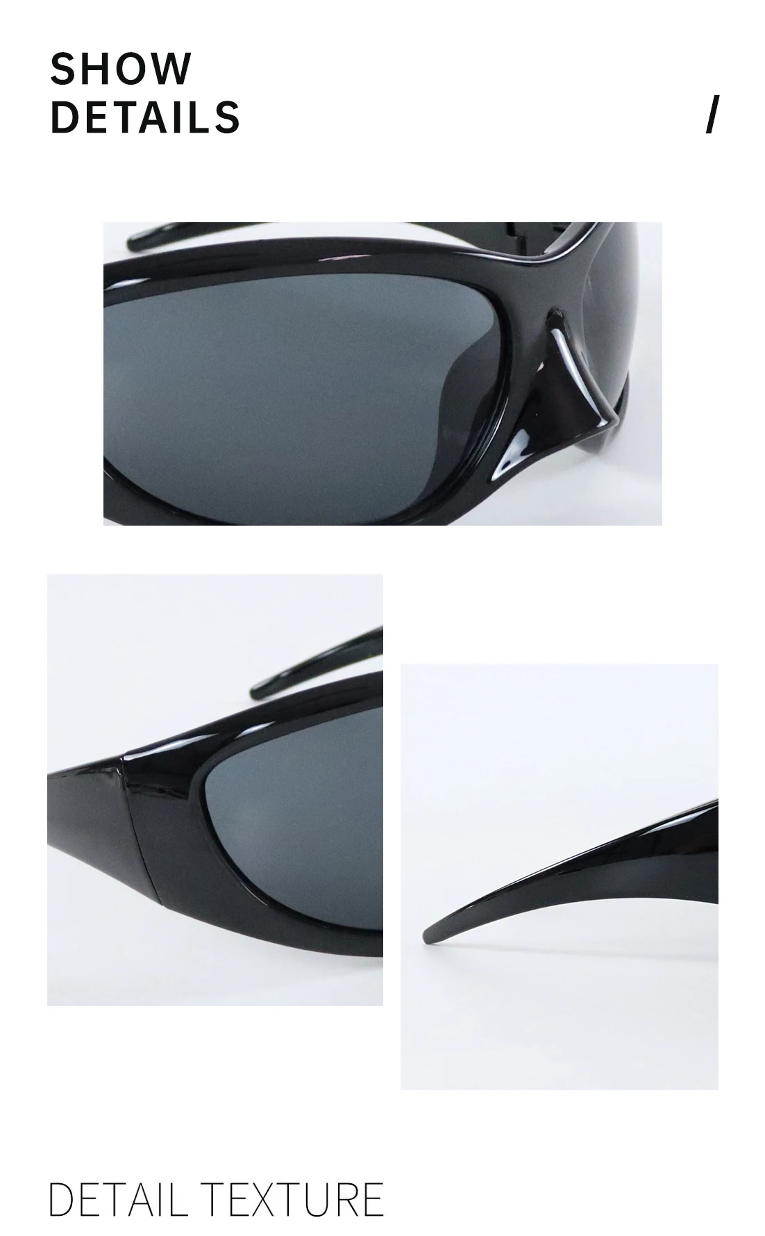 Übergroße Y2K-Punk-Sonnenbrille für Damen, 2026, Luxusmarke, Warp Around, Steampunk-Sonnenbrille für Damen, Shades, Vintage-Brillen, UV400 – Detail 5