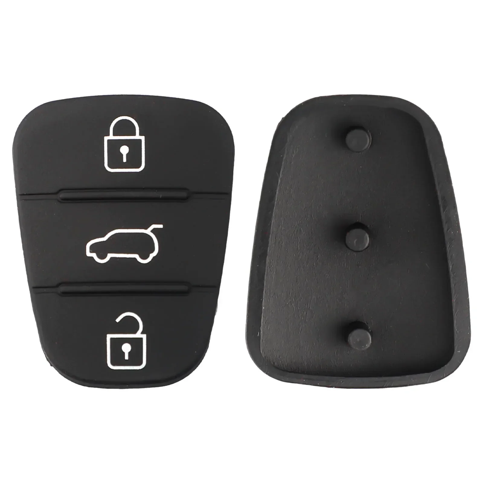 2 Pieces 3 Buttons Rubber Button Pads For Hyundai I10 I20 I30 For KIA CEE\'D CAR 2012 Black Rubber Replacement Rubber Key Pads