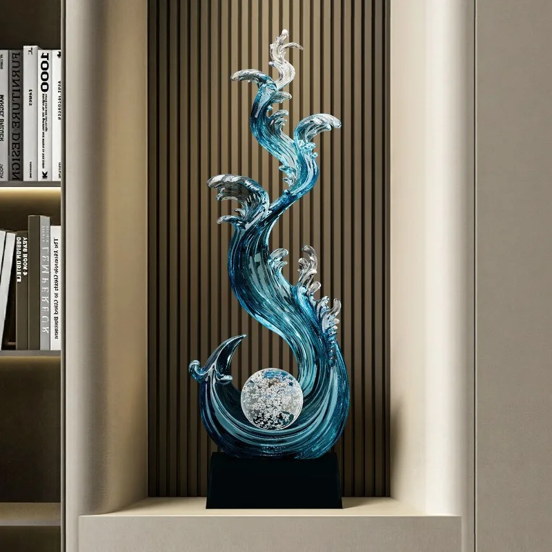 Fengsheng Shuiqi New Chinese-style decoration Entry porch landscaping living room creative ornaments light luxury high-end TV ca
