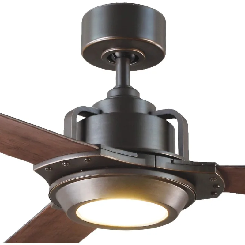 FR-W1817-56L-OB/DW مروحة سقف معاصرة وحديثة مقاس 56 بوصة من المجموعة المظلمة، مسافة شفرة 56 بوصة.