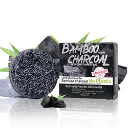 Men's bamboo charcoal solid shampoo deeply cleanses and moisturizes the scalp