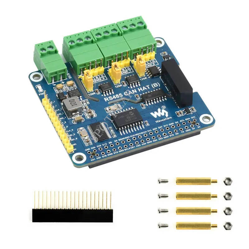 Raspberry Pi isolated expansion board has dual RS485+CAN SPI interface communication and built-in multiple protection circuits