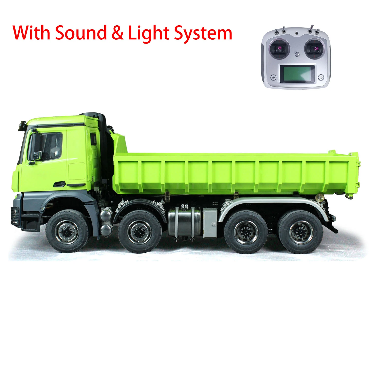 1/14 8x8 Hydraulic Radio Control Full Dump Truck  Metal RC Dumper Tipper Car Light Sound Controlled Finished Trucks Model Toys