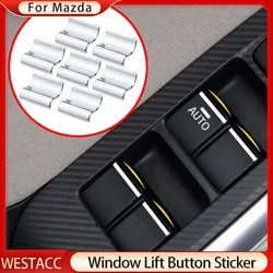 7Pcs/set ABS Chrome Car Window Lift Buttons Sequins Trim Decocation Sticker for Mazda 3 6 CX5 CX3 CX4 Atenza Axela Accessories