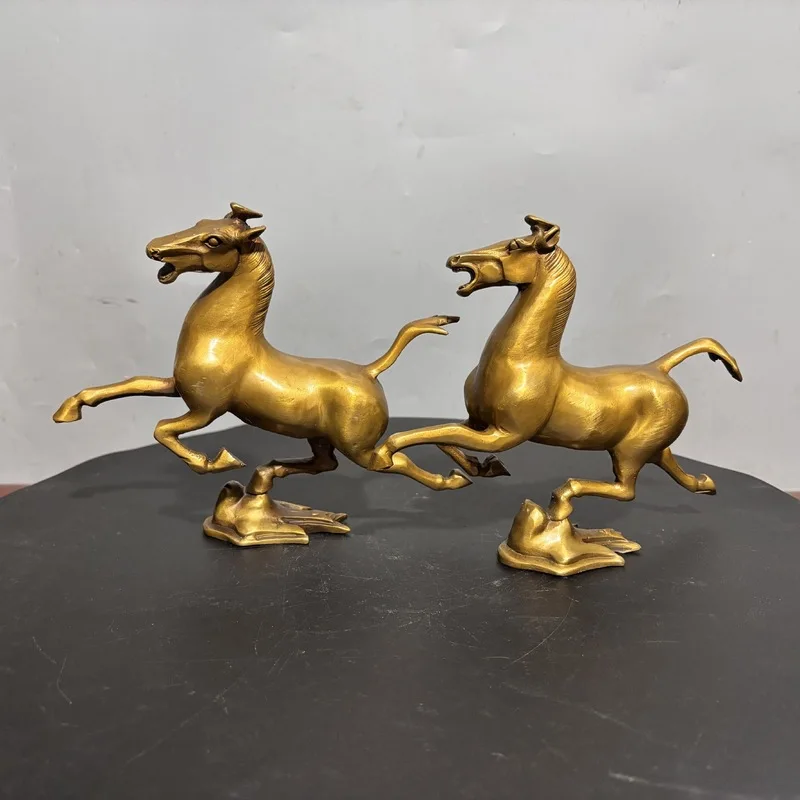 Brass Ornament, Horse Trotting on a Flying Swallow, Home and Office Decorative Craft, Chinese Style Metal Decoration, Open