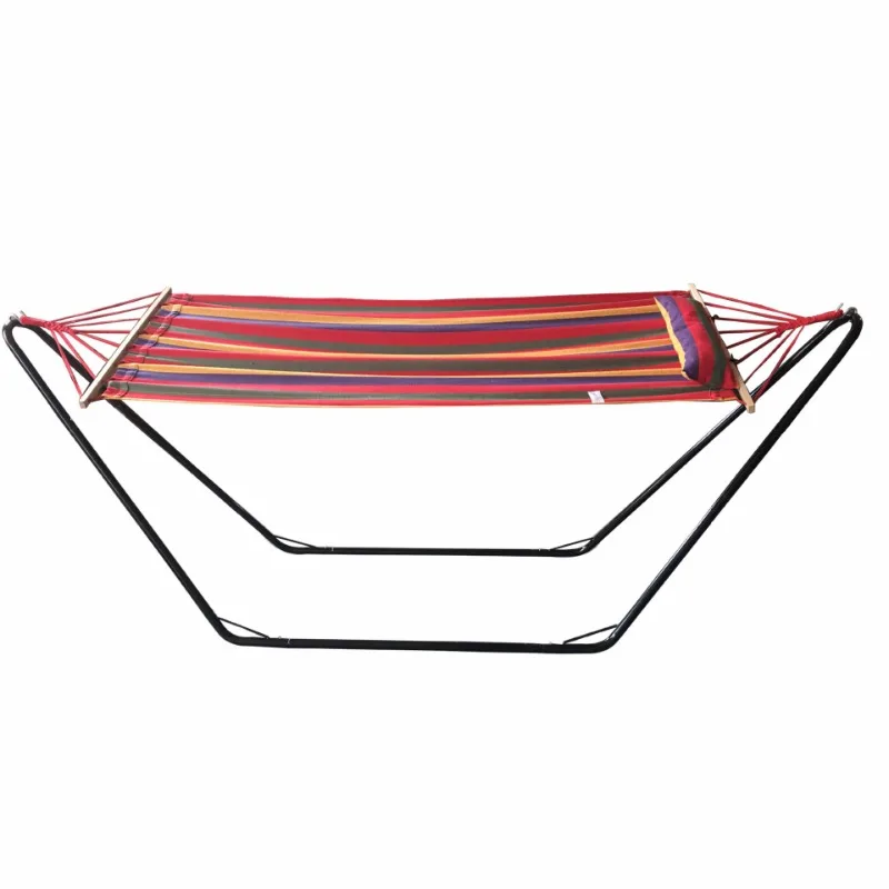 

[Factory wholesale] Outdoor leisure hammock bracket canvas hammock, stable and anti-rollover, cost-effective