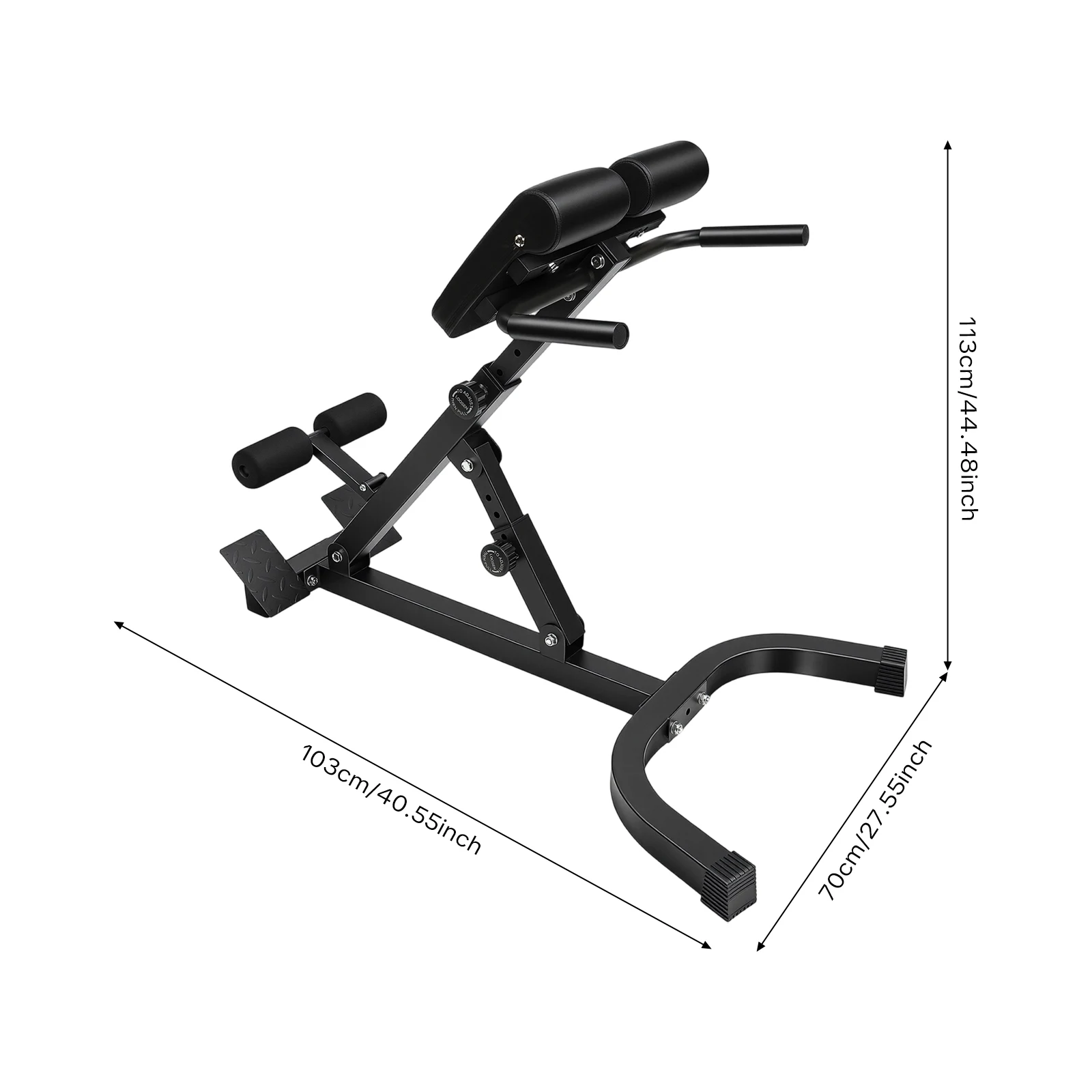 Roman Chairs, Foldable Dumbbell Stool Fitness, Training Bench, 8-Level Adjustable Ab Pad, 5-Position Incline, Anti-Slip Pedal, Comfortable Breathable Foam, Multi-Function Core Back Abdominal Trainer, Home Gym Equipment, Muscle Building Stability