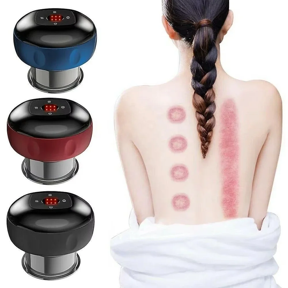 Massageador Corporal Sem Fio Inteligente com 6/12 Níveis de Intensidade, Ventosas Elétricas a Vácuo com Aquecimento e Sucção para Costas, Pescoço e Braços