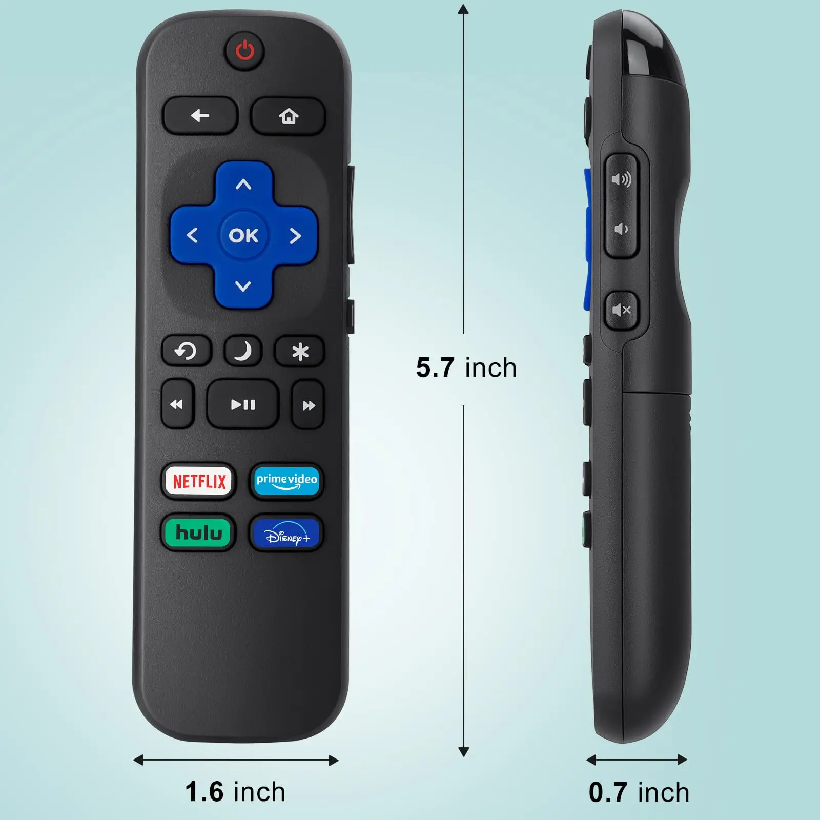 2 Pack Replacement Remote for All Roku TVs. Compatible with TCL Roku, Hisense Roku, Onn Roku, and Philips Roku Smart TVs (Not for Roku Stick and Box)